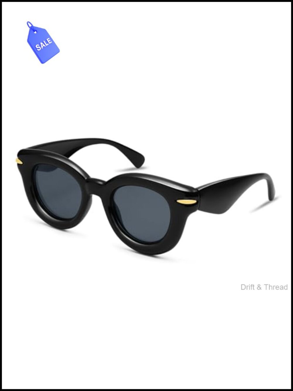 Retro Round Sunglasses Oversized UV400 Protection Unisex Fashion Eyewear